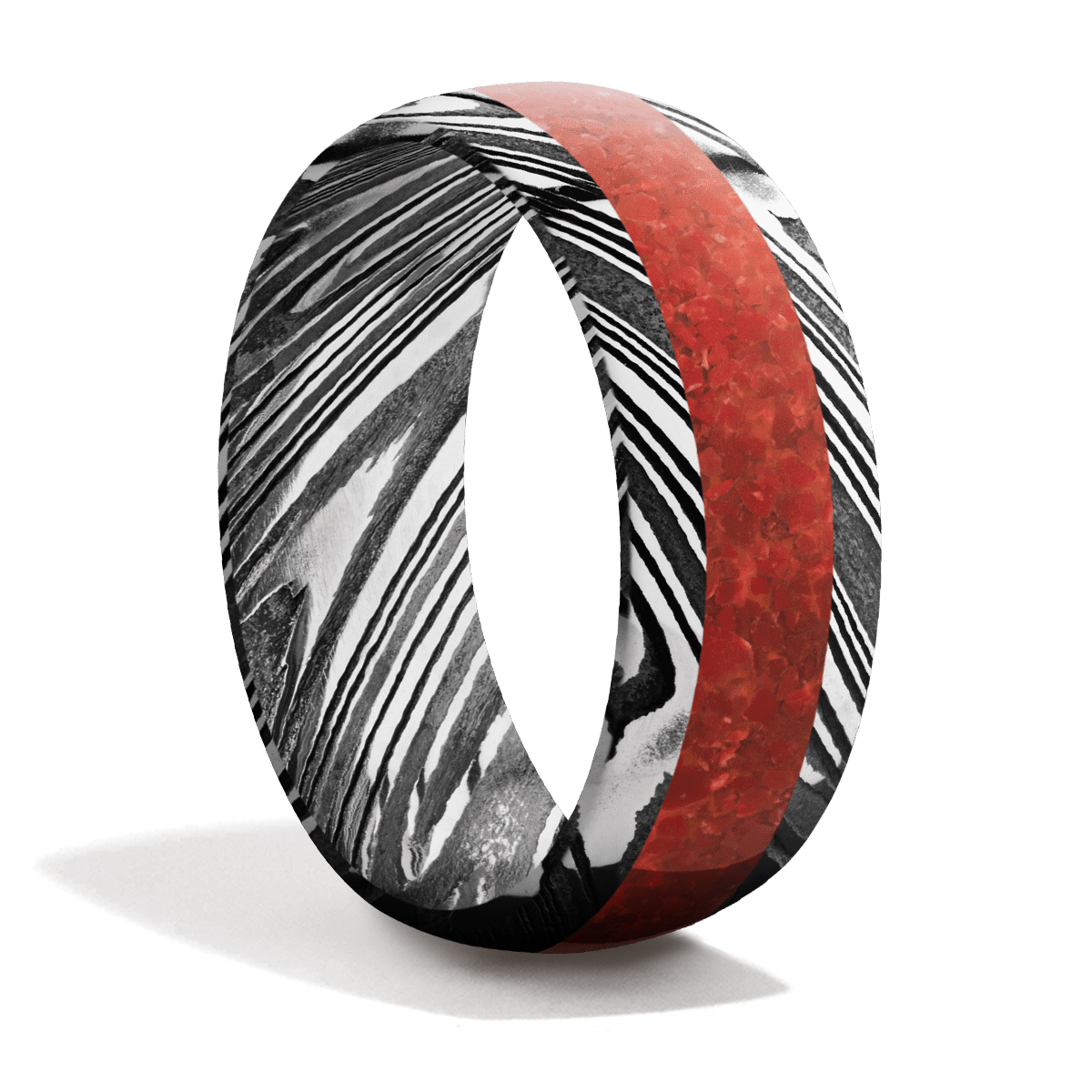 Damascus Steel + Crushed Stone + Acid Finish