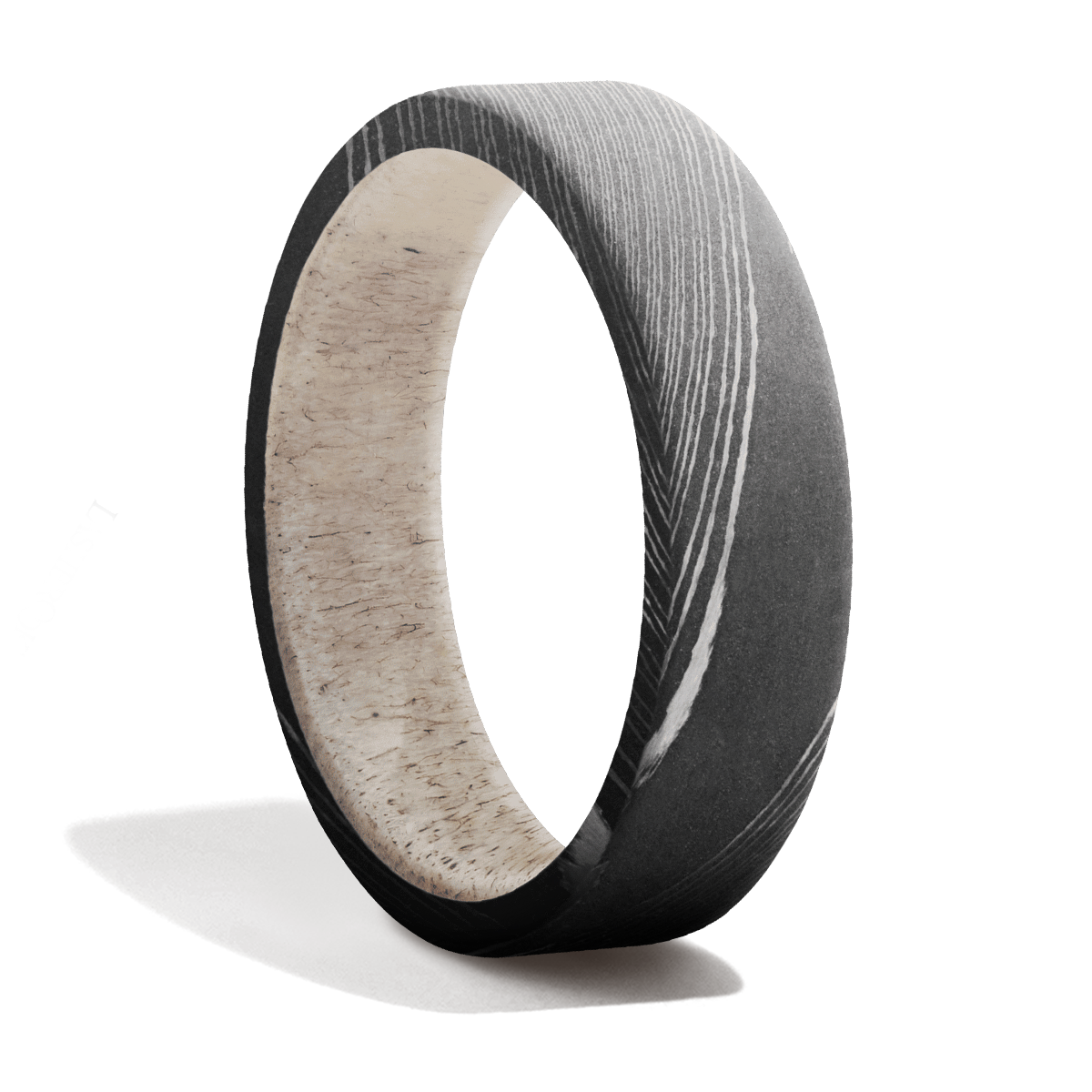 Damascus Steel + Antler + Acid Finish