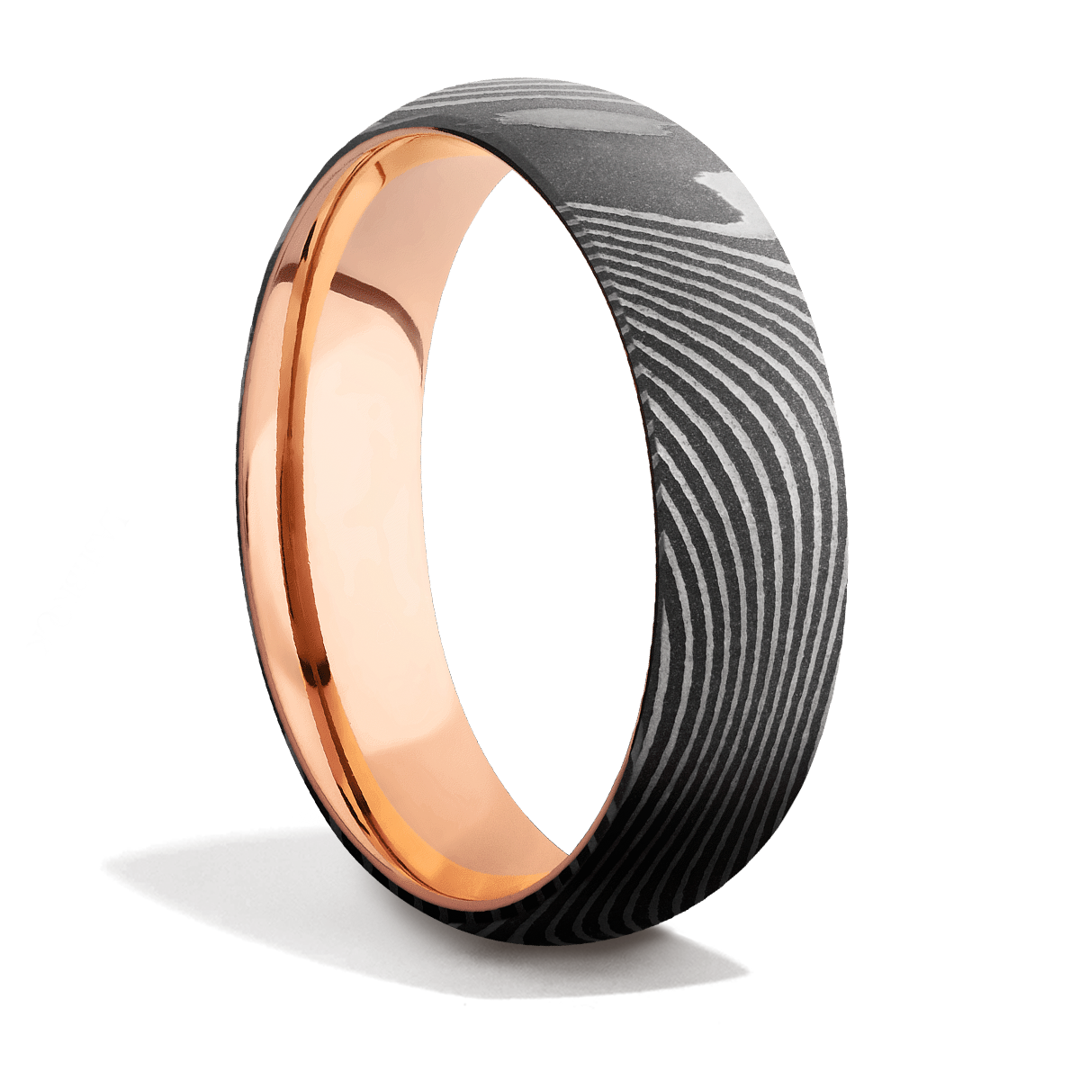 Damascus Steel + Precious Metal + Acid Finish