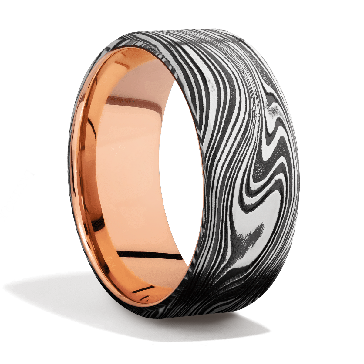 Damascus Steel + Precious Metal + Acid Finish