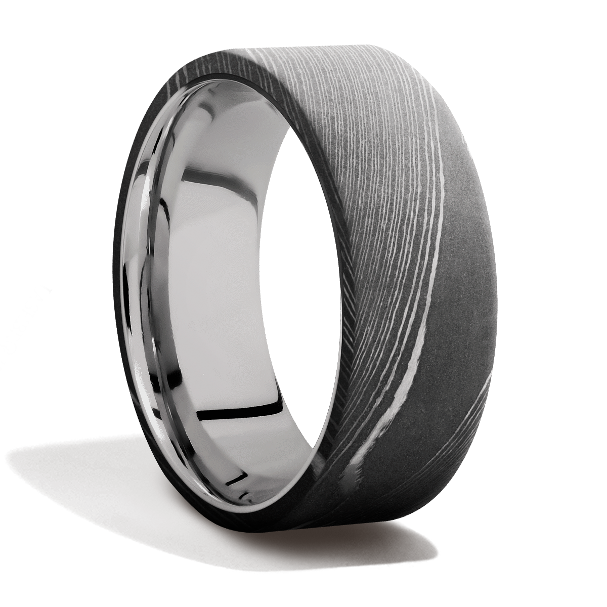 Damascus Steel + Precious Metal + Acid Finish