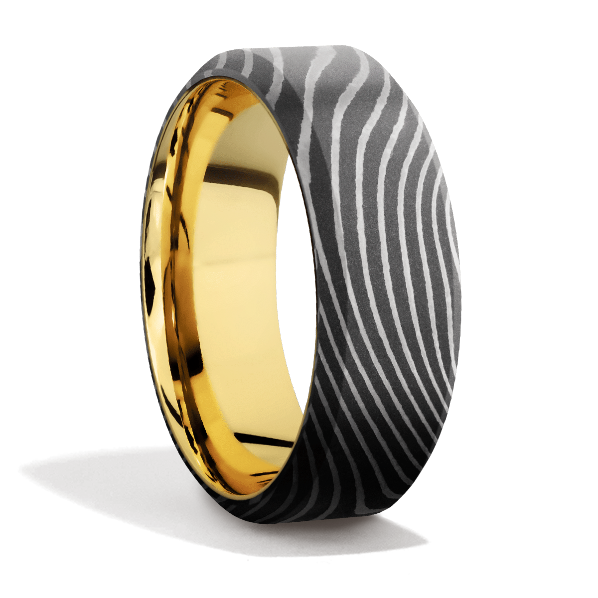 Damascus Steel + Precious Metal + Acid Finish