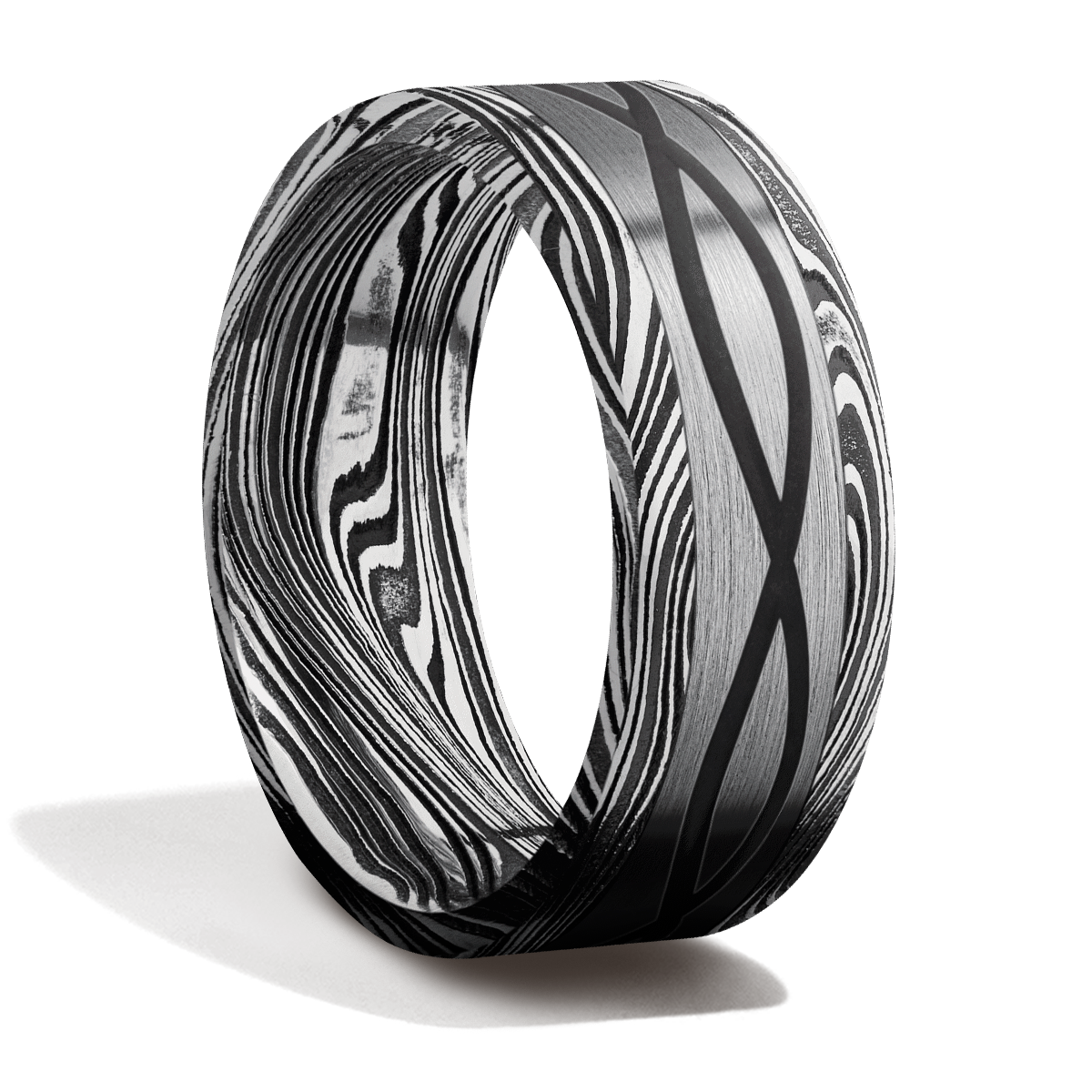 Damascus Steel + Tantalum + Infinity Pattern