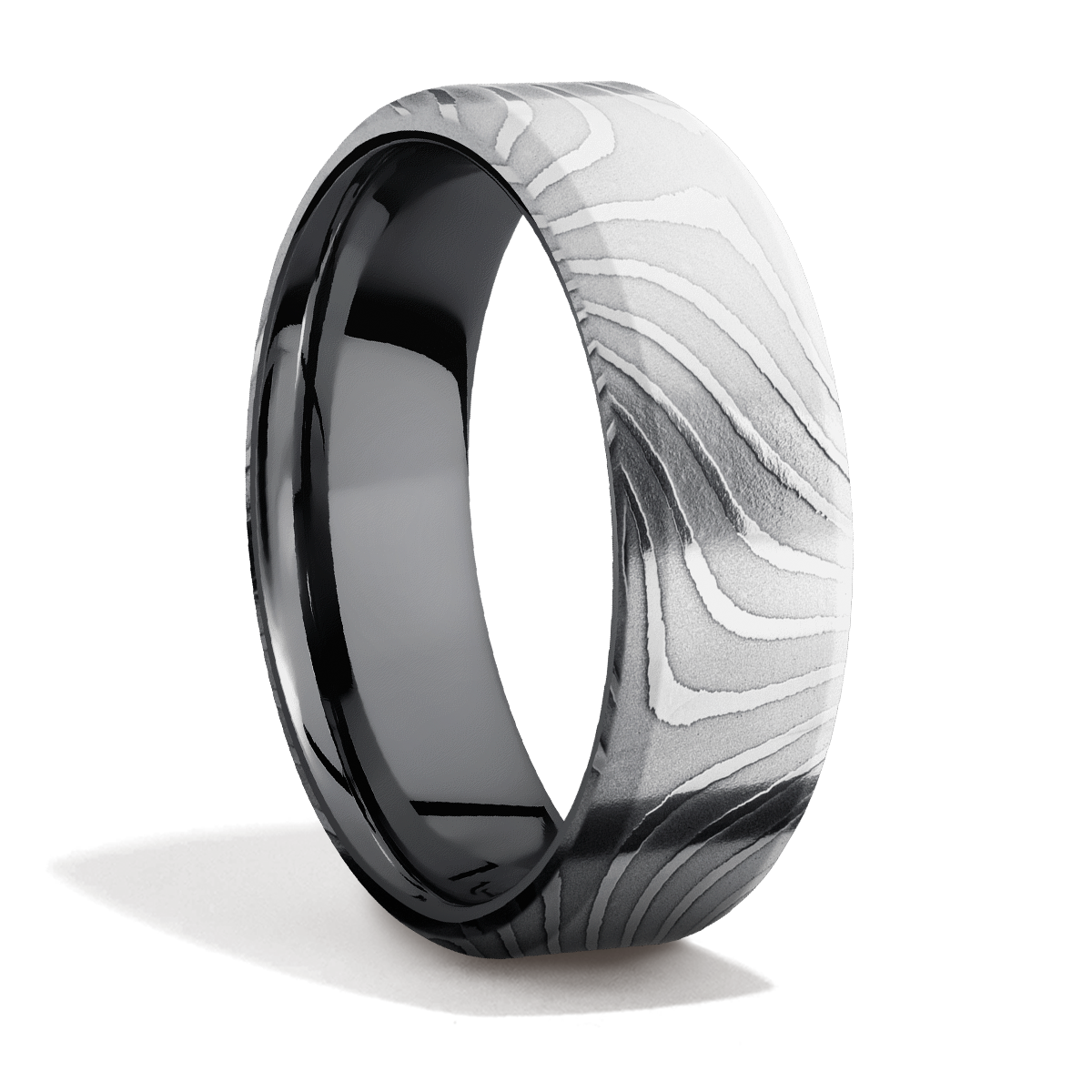 Damascus Steel + Tantalum + Polish Finish