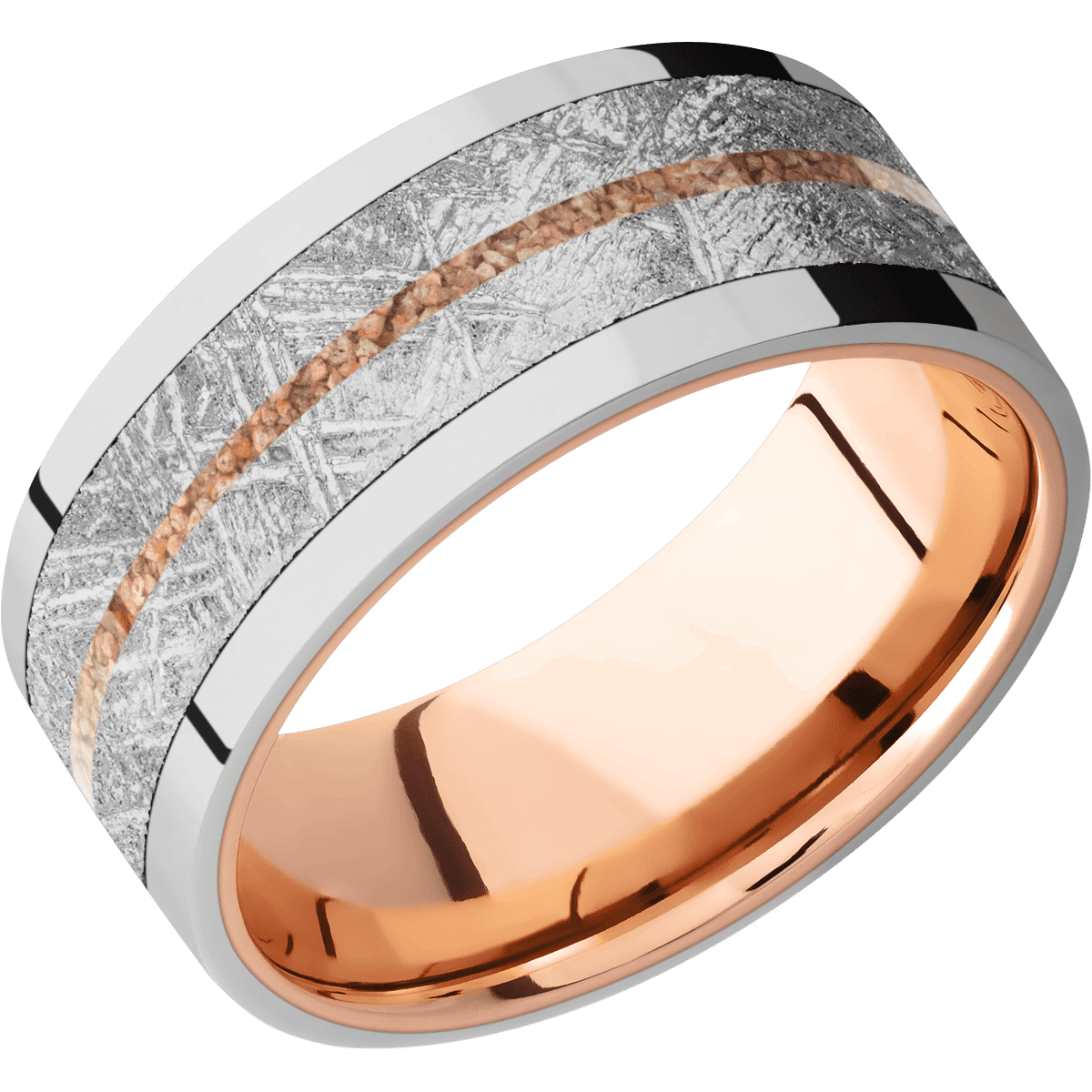 Platinum + Polish Finish + 14K Rose Gold