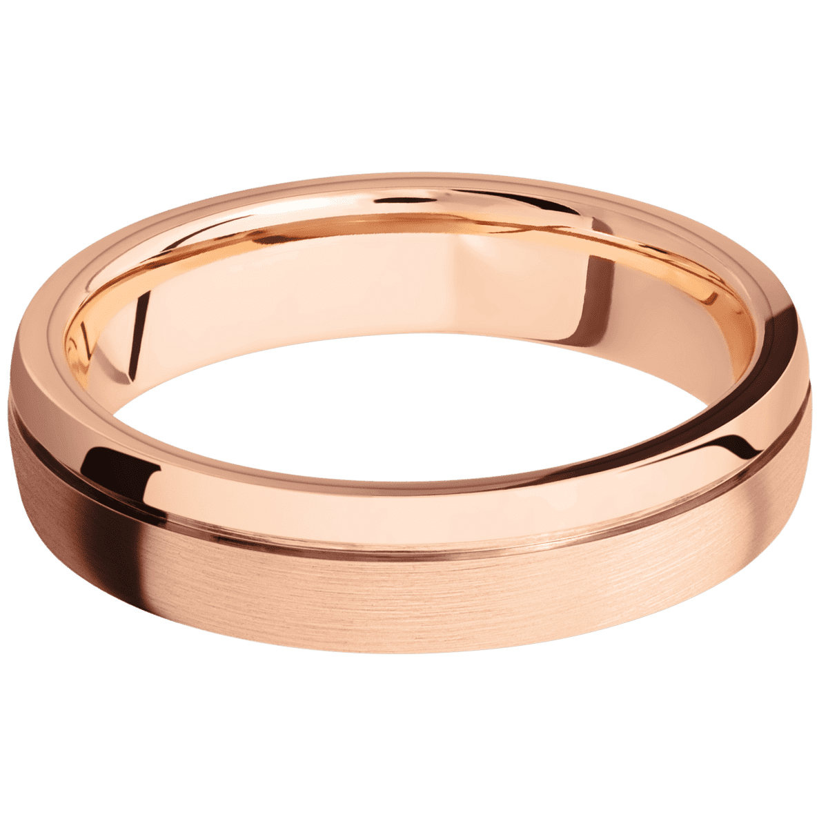 14K Rose Gold + Satin , Polish Finish + 14K Rose Gold