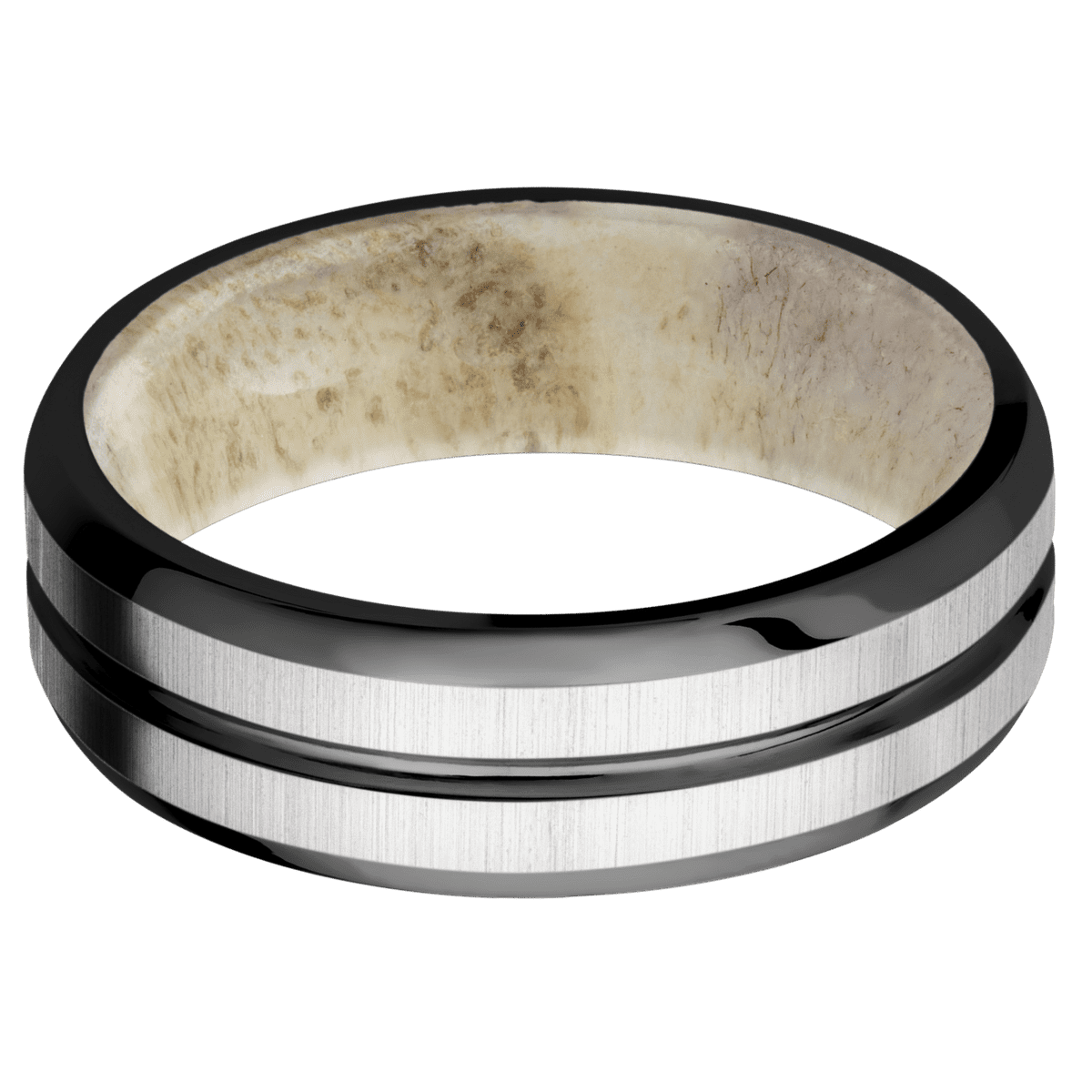 Zirconium + Polish , Crosssatinsilver Finish + Antler
