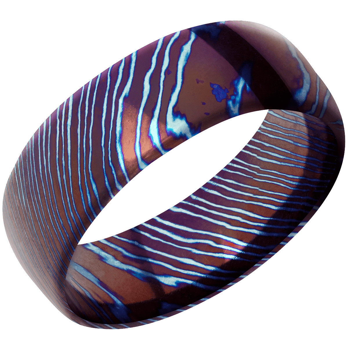 Titanium Damascus + Polish Finish