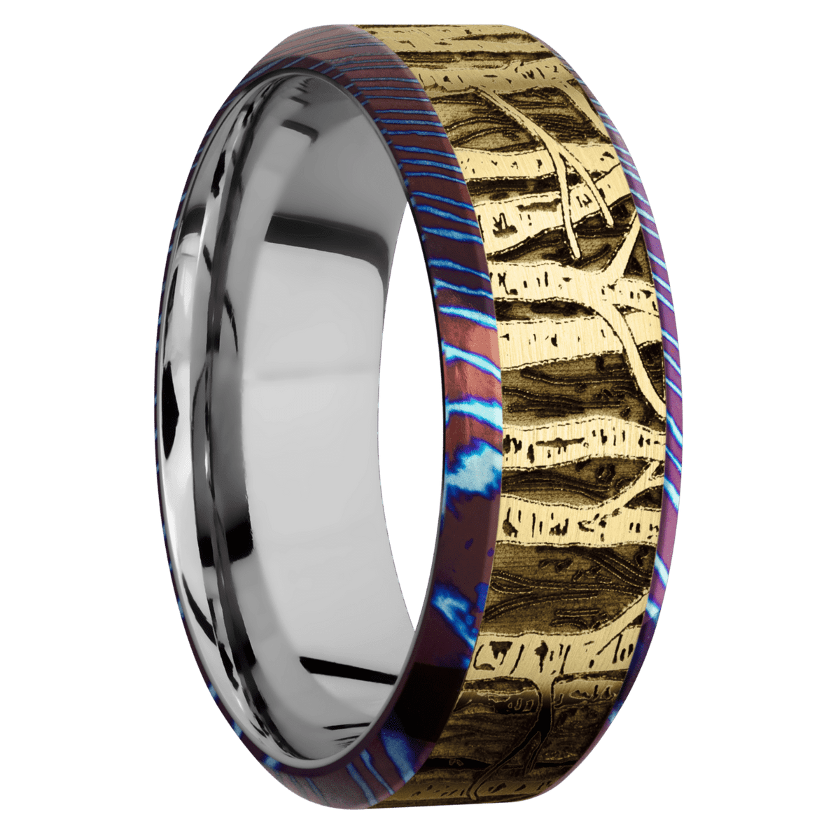 Titanium damascus ring discount