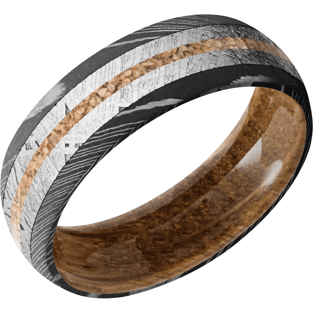 Damascus + Acid Finish + Whiskey Barrel