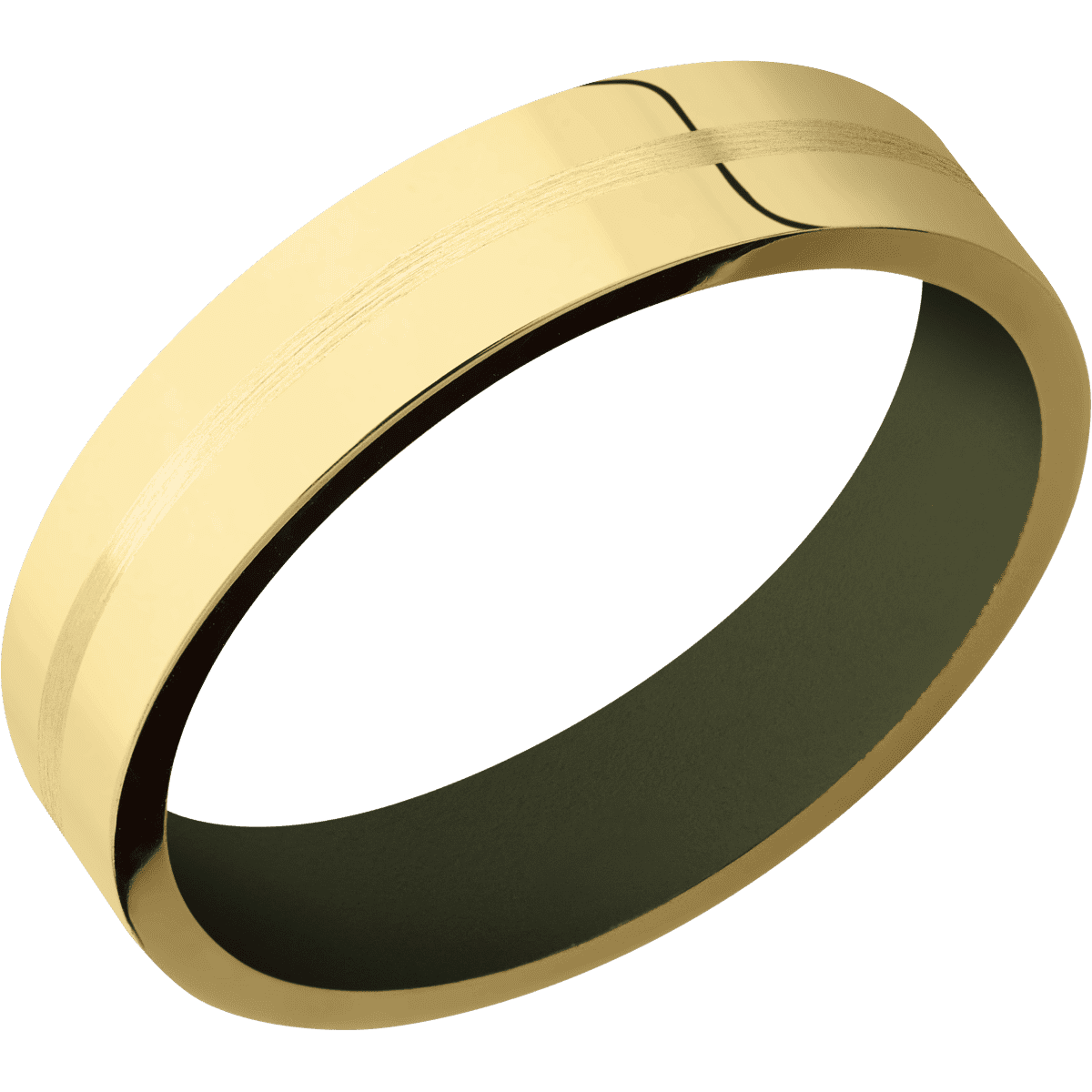 14K Yellow Gold + Polish Finish + Vintage Green