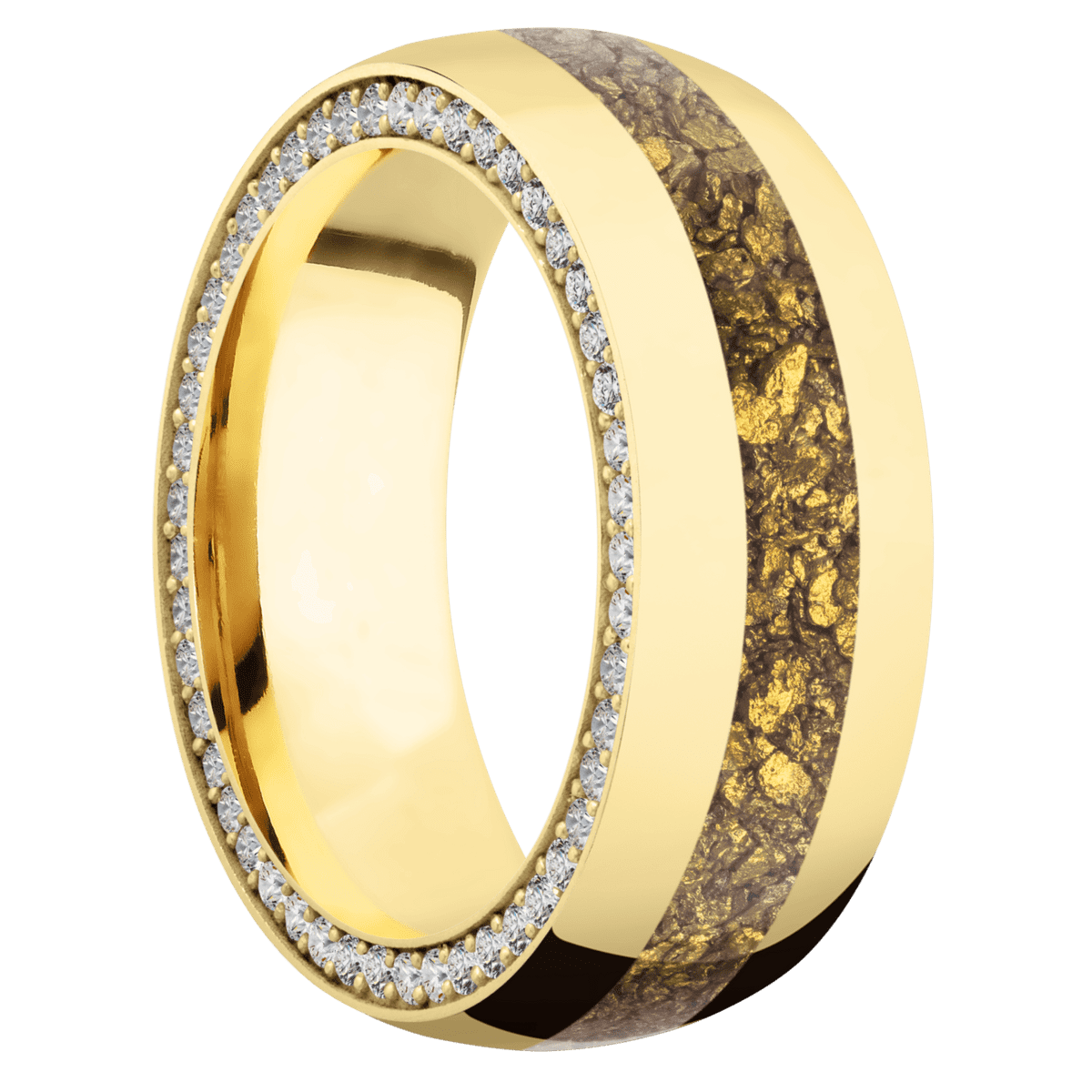 18K Yellow Gold + Polish Finish