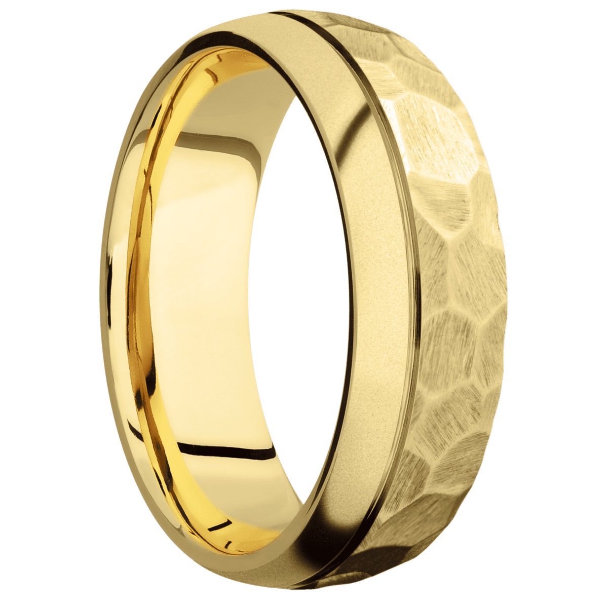 18K Yellow Gold + Rock , Bead Finish