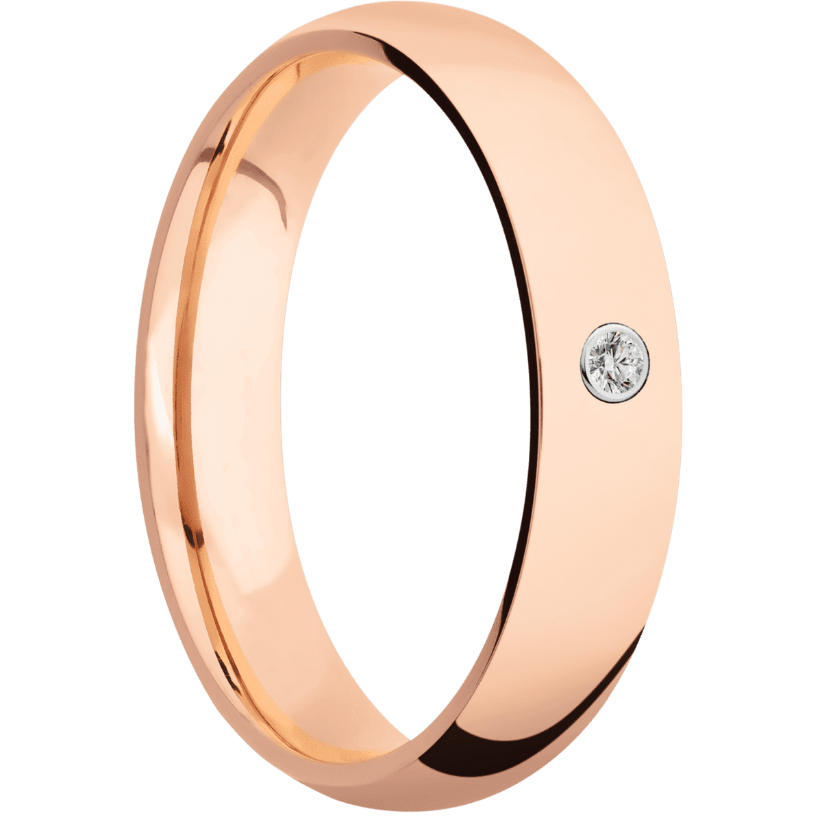 14K Rose Gold + Polish Finish
