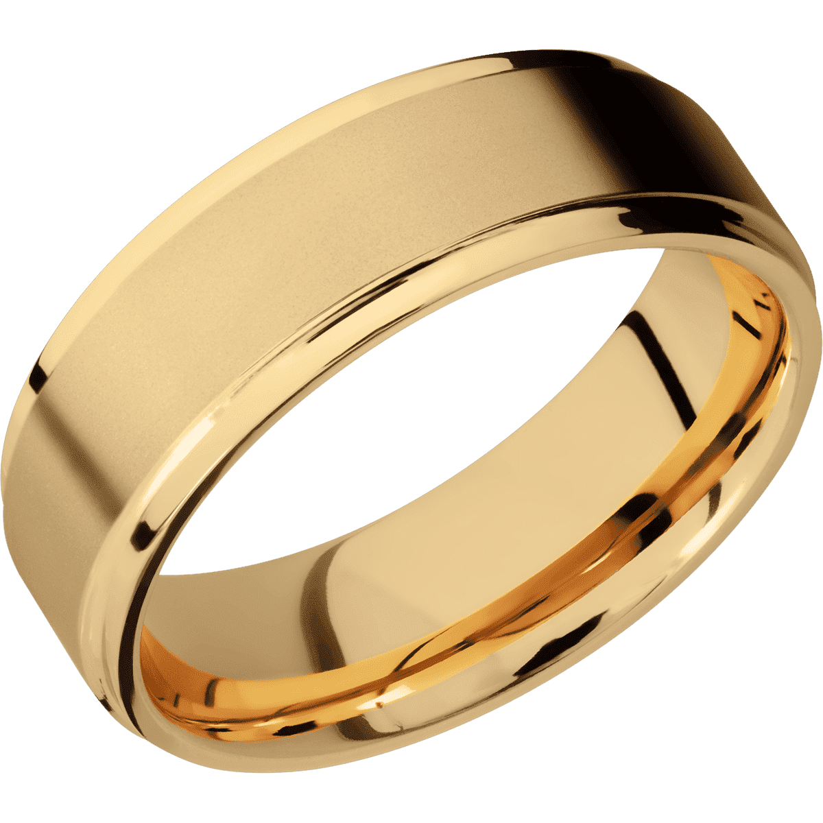 18K Yellow Gold + Bead , Polish Finish