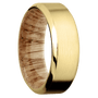 10K Yellow Gold + Satin , Polish Finish + Natural Oak