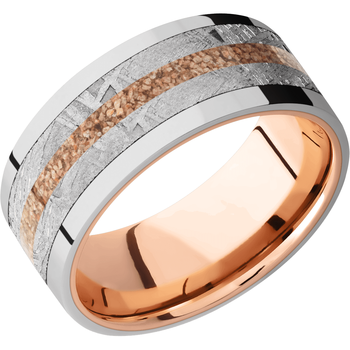 Platinum + Polish Finish + 14K Rose Gold