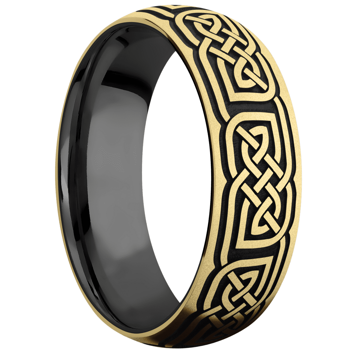 10K Yellow Gold + Bead Finish + Zirconium