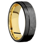 Zirconium + Hammer , Satin Finish + 14K Yellow Gold