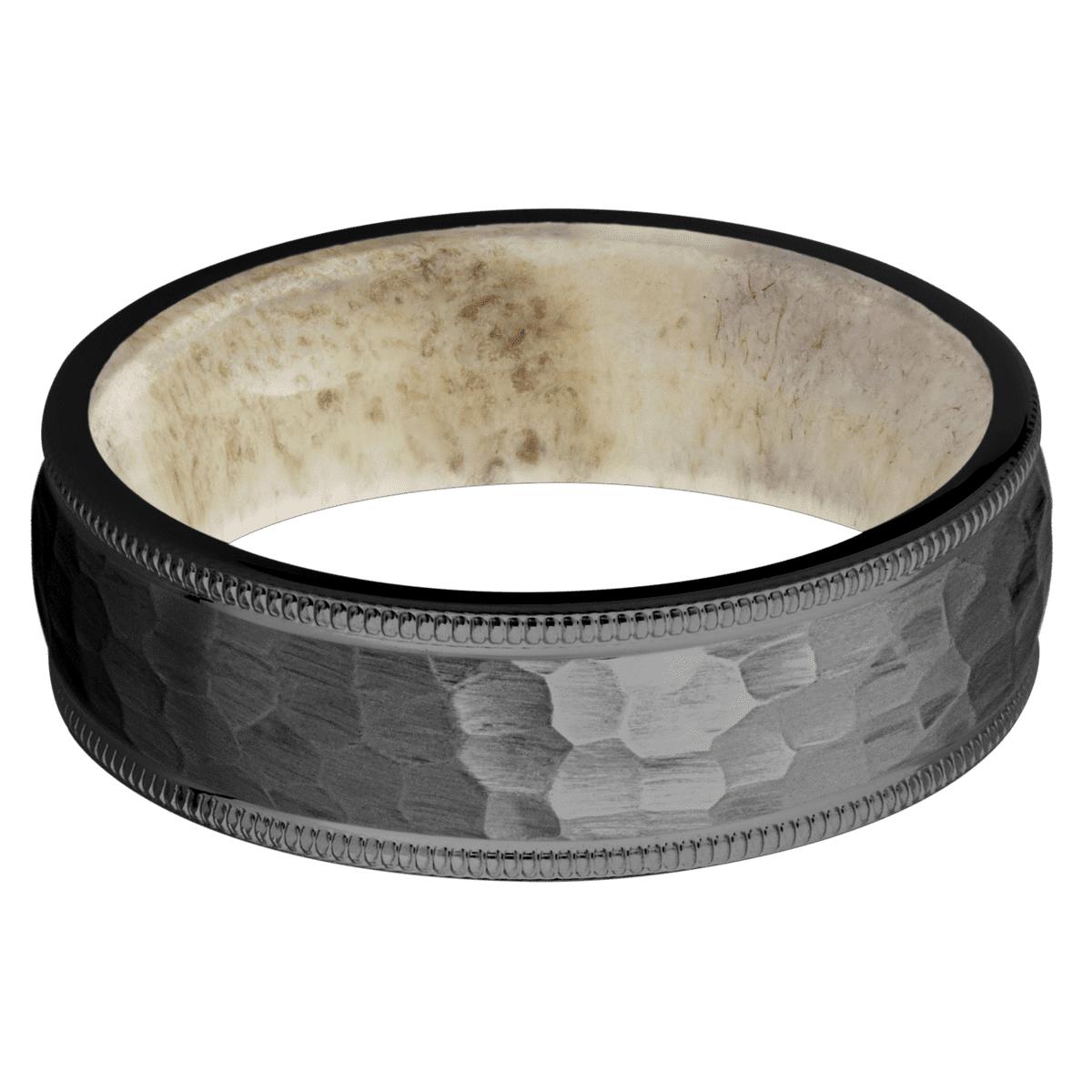 Zirconium + Hammer Finish + Antler