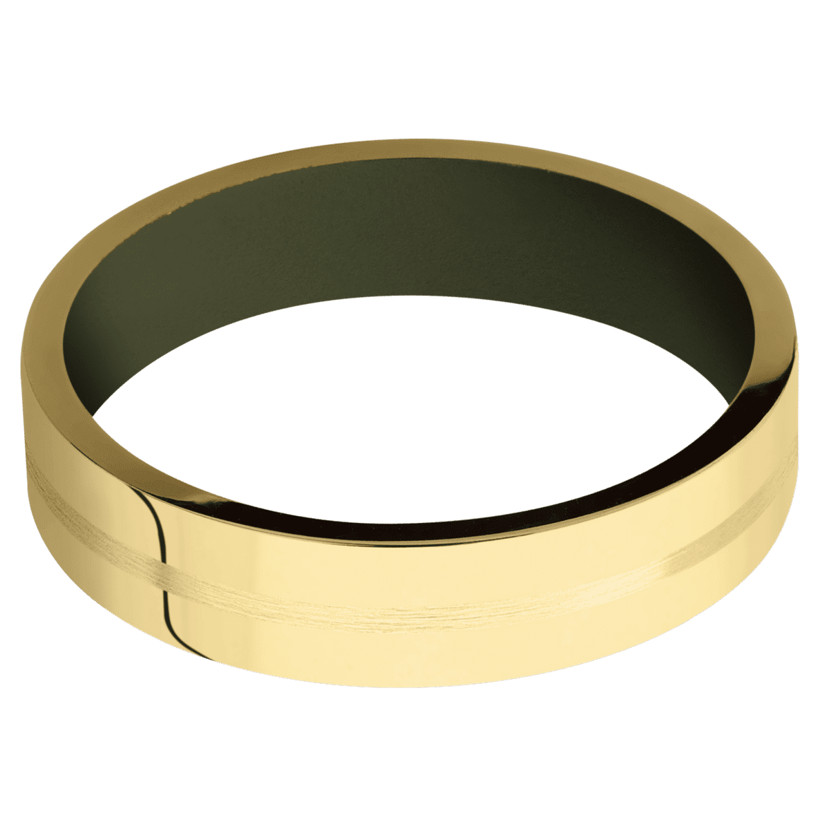 14K Yellow Gold + Polish Finish + Vintage Green