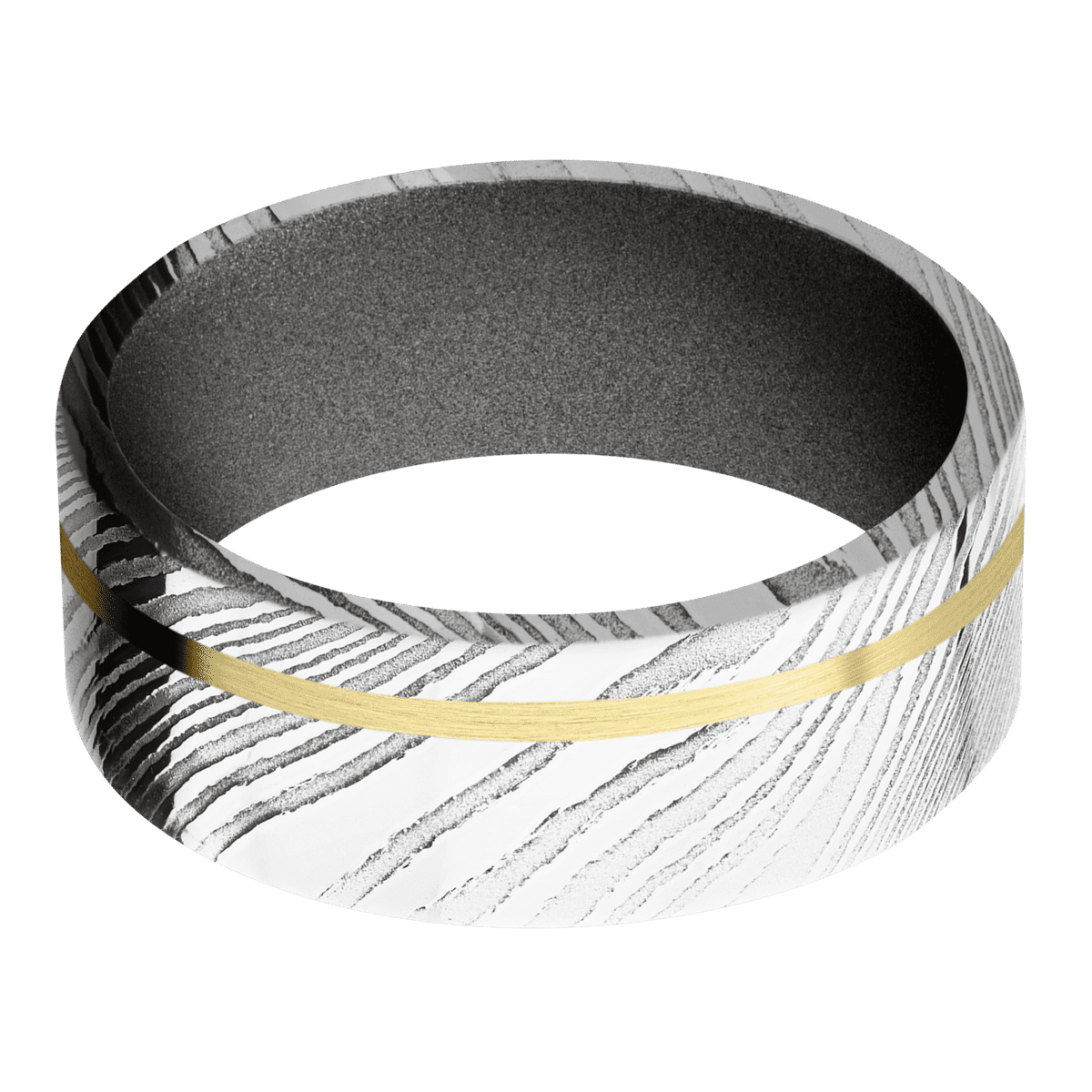 Damascus + Polish Finish + Gun Metal Grey Emblem