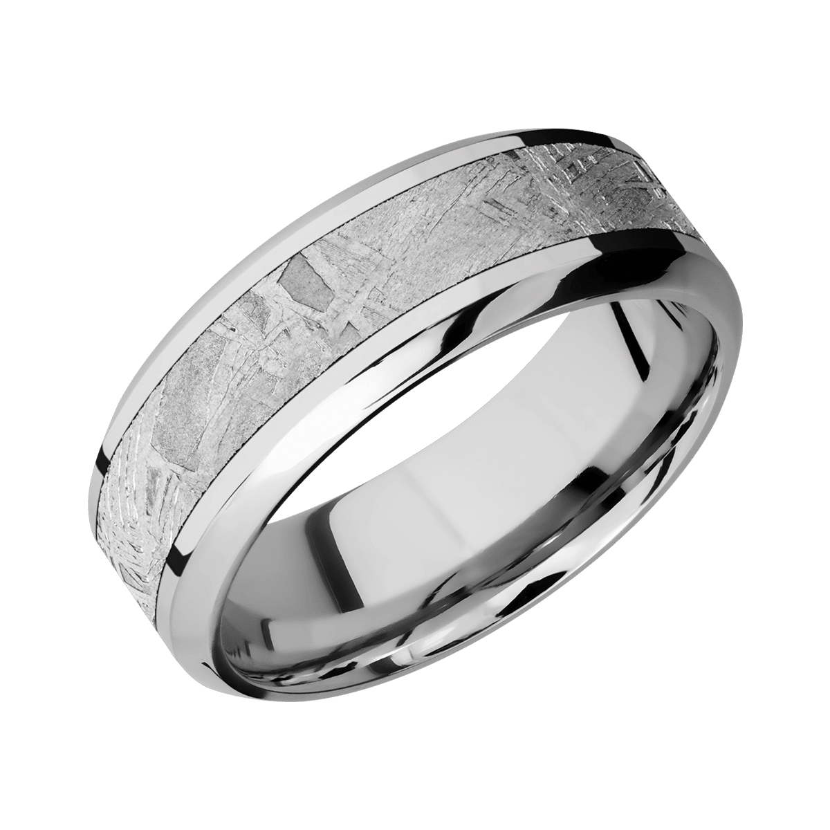 Platinum meteorite online wedding band