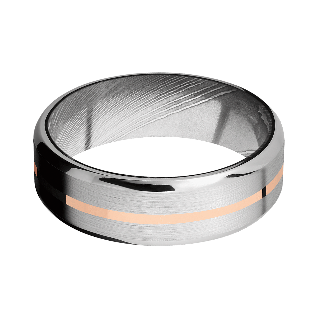 Mens wedding bands sales platinum and rose gold