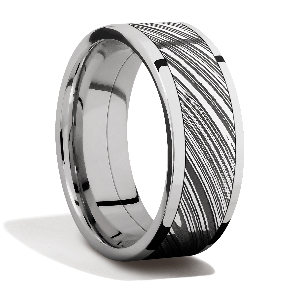 Platinum + Damascus Steel + Polish Finish