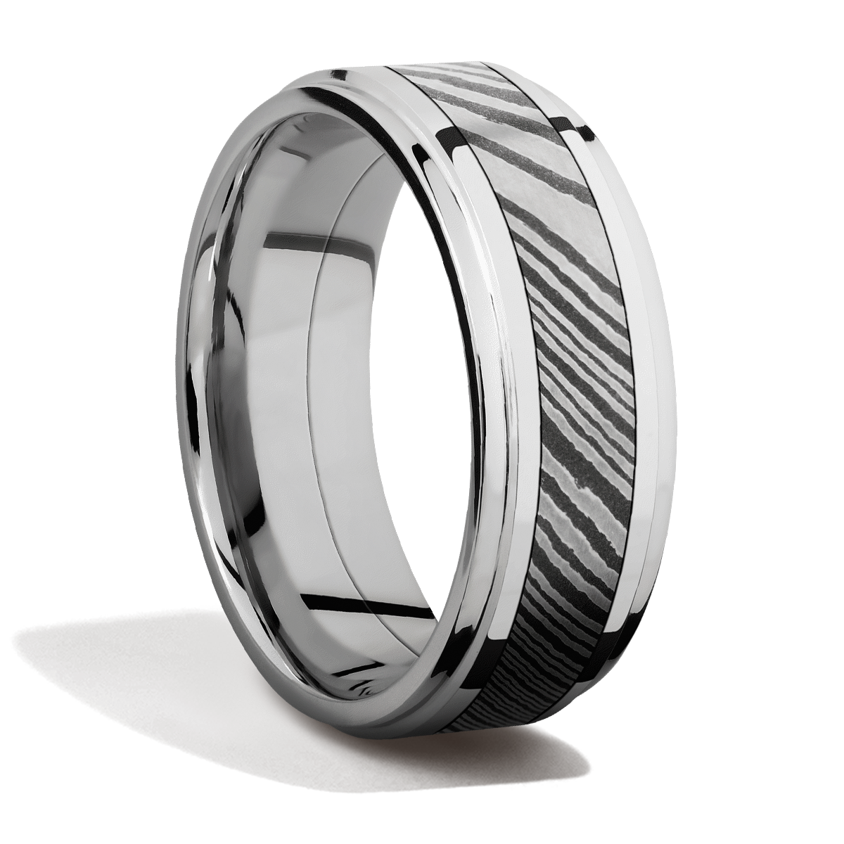 Platinum + Damascus Steel + Polish Finish
