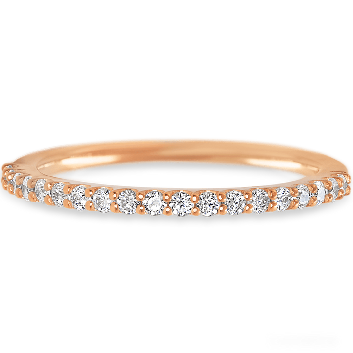 14K Rose Gold band with 21 Round White Lab Diamond having TCW-.32