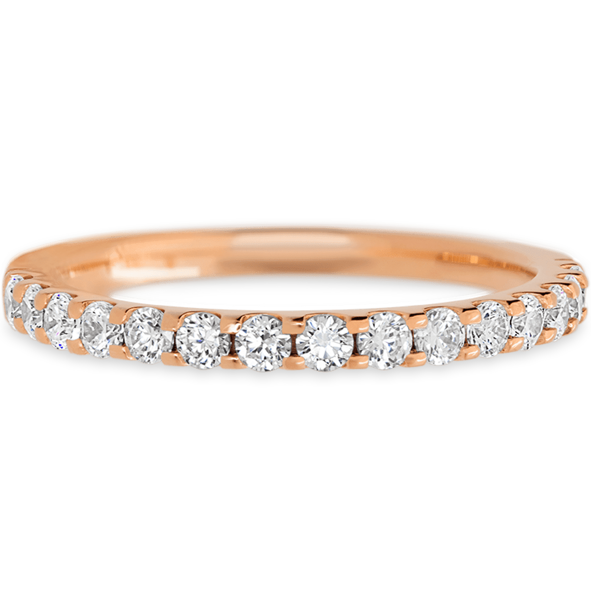 14K Rose Gold band with 15 Round White Lab Diamond having TCW-.45