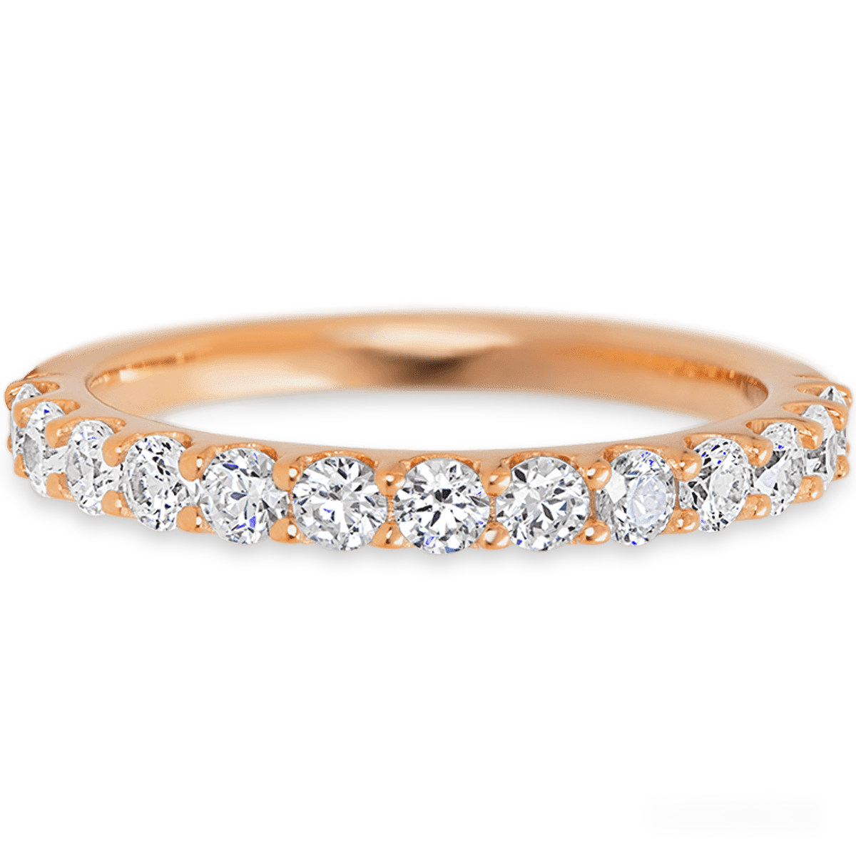 14K Rose Gold band with 13 Round White Lab Diamond having TCW-.65