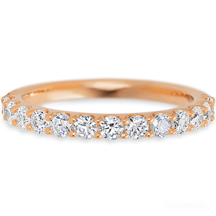 14K Rose Gold band with 13 Round White Lab Diamond having TCW-.65