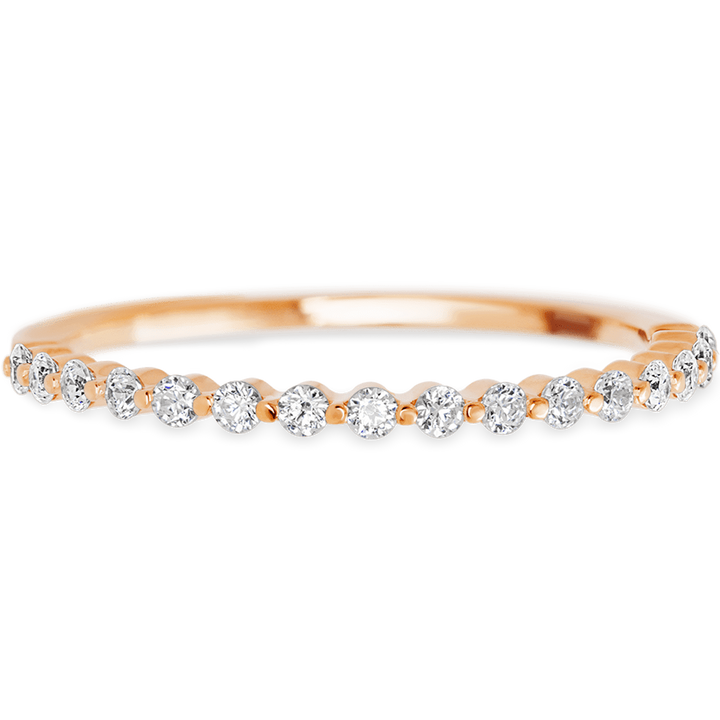 14K Rose Gold band with 15 Round White Lab Diamond having TCW-.22