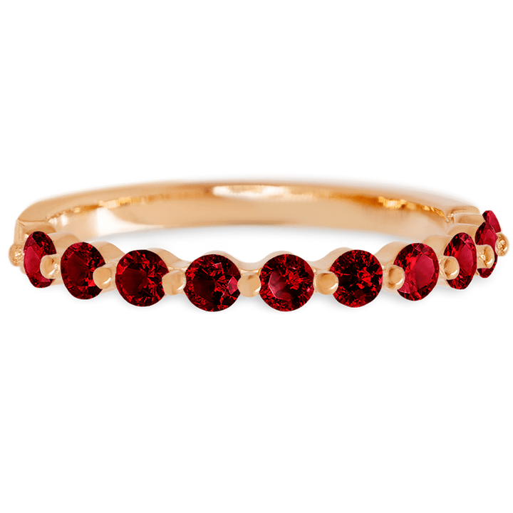 14K Rose Gold band with 10 Round Colored Gemstones having TCW-.5
