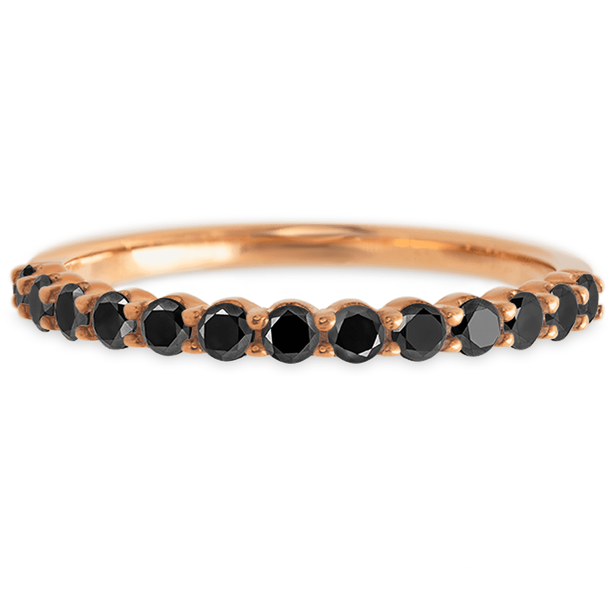 14K Rose Gold band with 13 Round Colored Gemstones having TCW-.39