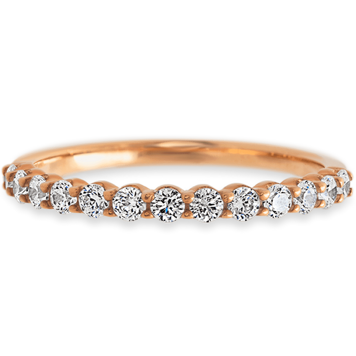 14K Rose Gold band with 13 Round White Lab Diamond having TCW-.39