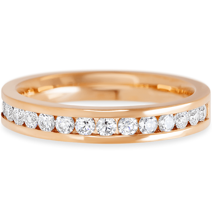 14K Rose Gold band with 15 Round White Lab Diamond having TCW-.45