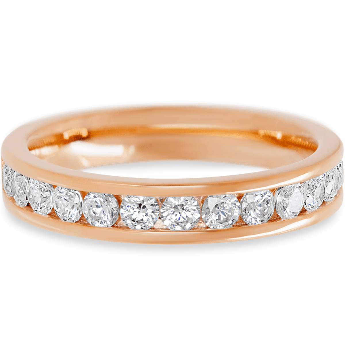 14K Rose Gold band with 13 Round White Lab Diamond having TCW-.65