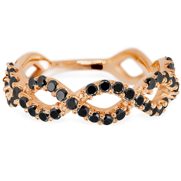 14K Rose Gold band with 46 Round Colored Gemstones having TCW-.69
