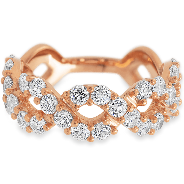14K Rose Gold band with 30 Round White Lab Diamond having TCW-1.5