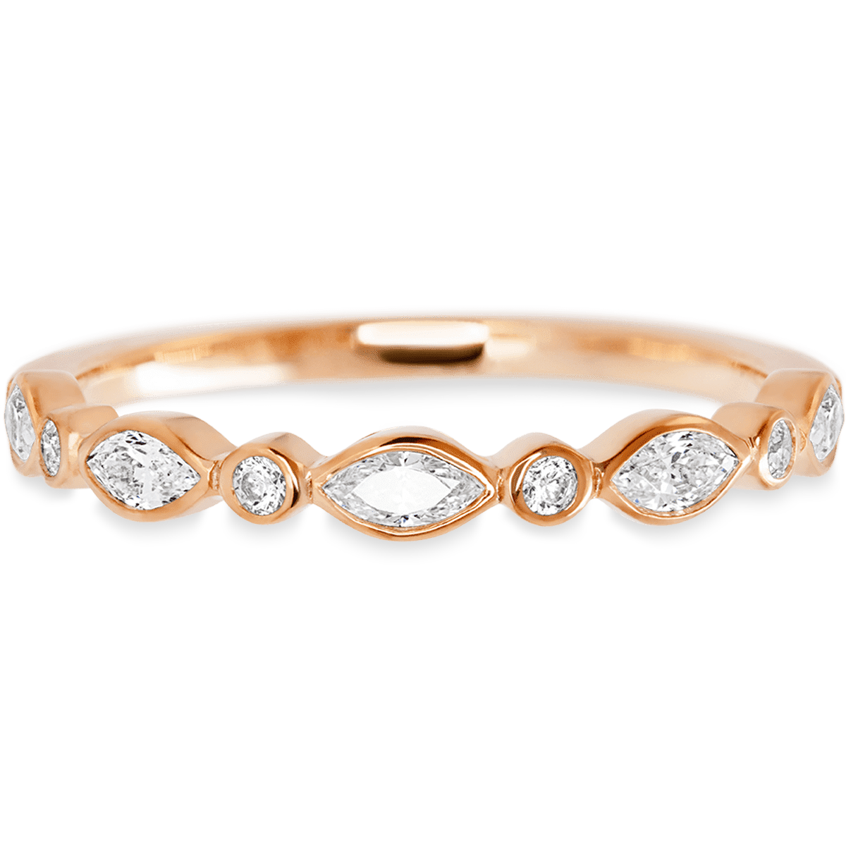 Graceful Marquise Rose Gold + White Diamonds