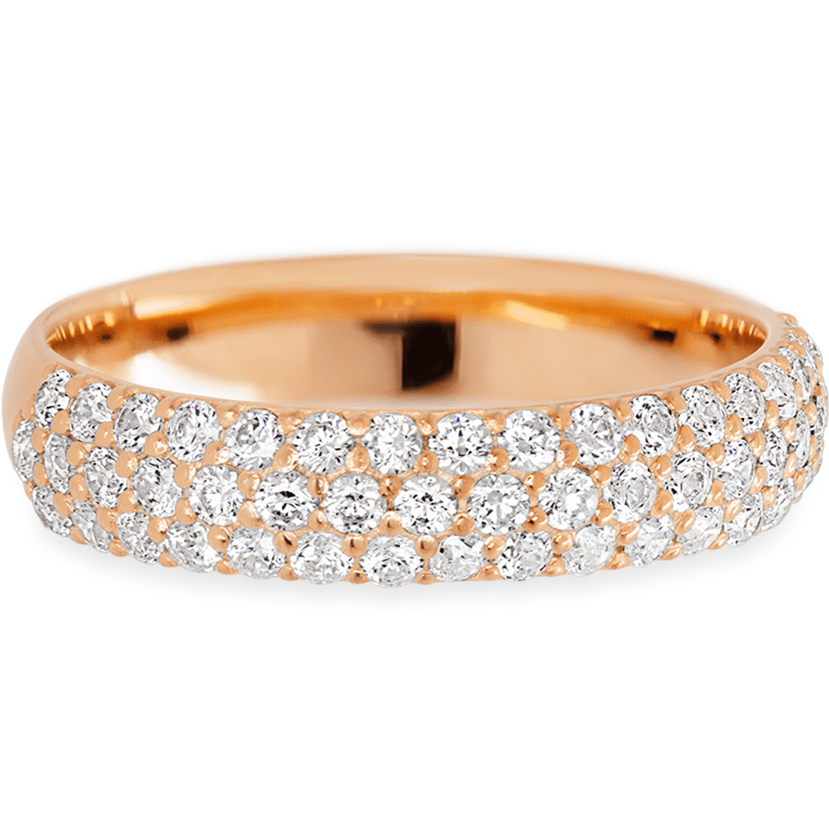 14K Rose Gold band with 52 Round White Lab Diamond having TCW-.78