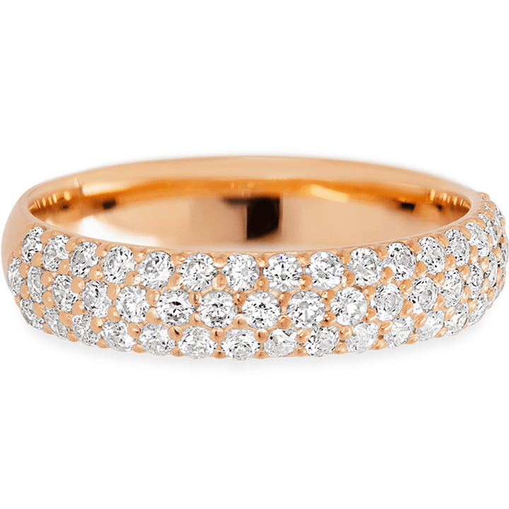 14K Rose Gold band with 52 Round White Lab Diamond having TCW-.78