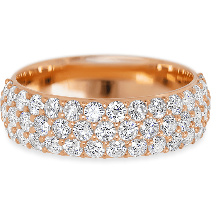 14K Rose Gold band with 46 Round White Lab Diamond having TCW-1.38