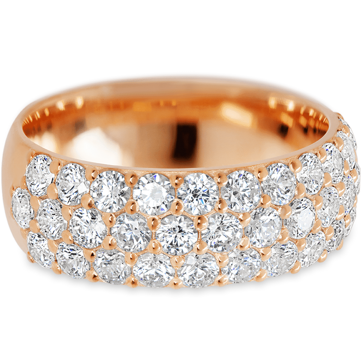 14K Rose Gold band with 34 Round White Lab Diamond having TCW-1.7