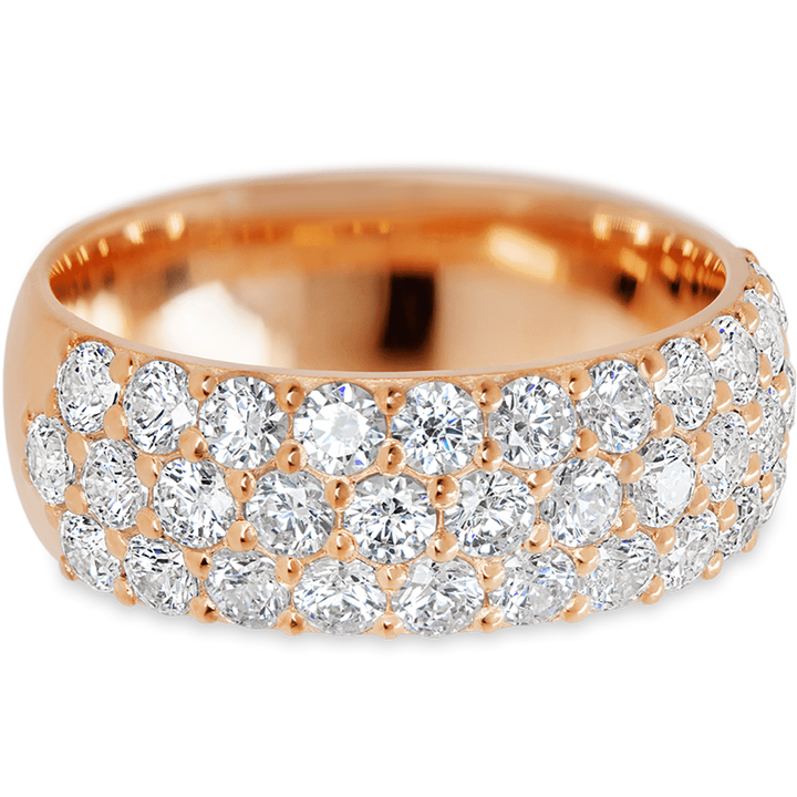 14K Rose Gold band with 34 Round White Lab Diamond having TCW-1.7