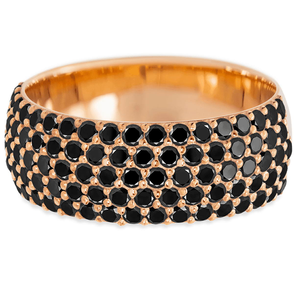 14K Rose Gold band with 88 Round Colored Gemstones having TCW-1.32