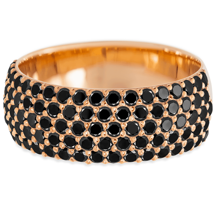 14K Rose Gold band with 88 Round Colored Gemstones having TCW-1.32